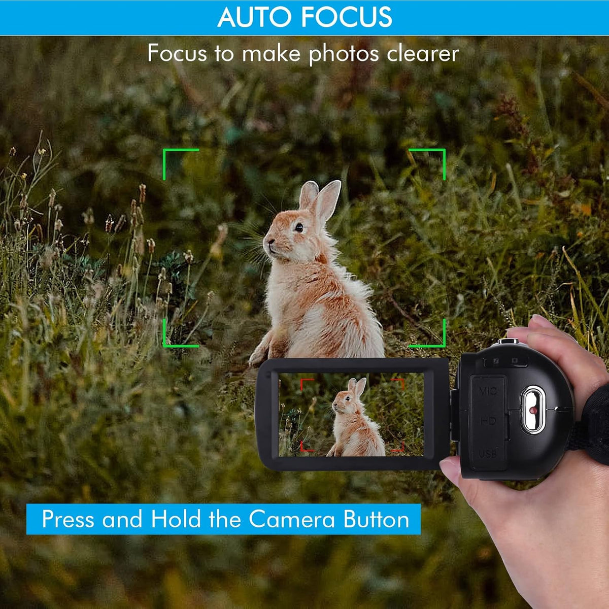 4K 48MP 18X Digital Zoom Touch Screen Camcorder with External Microphone B51847