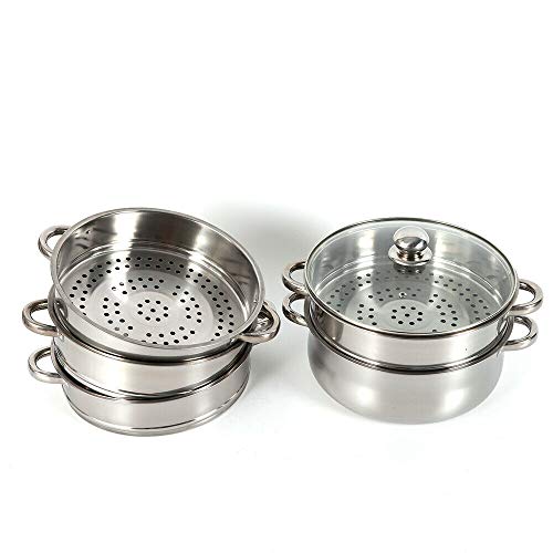 3 Tier Stainless Steel Steamer Pot with Lid E5199
