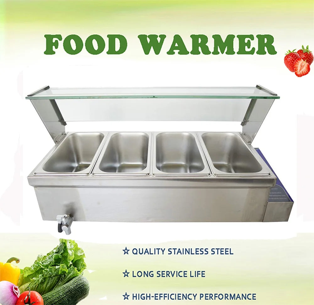 4-Pot Buffet Food Warmer Stainless Steel U5242