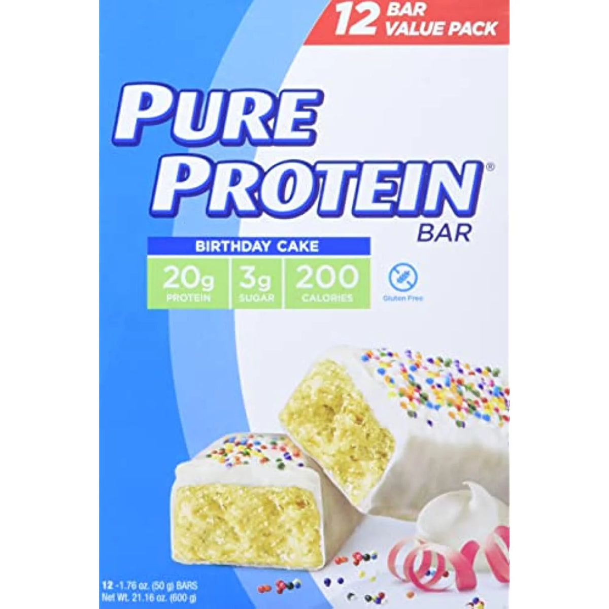 Birthday Cake Protein Bars, 1.76 Oz, Pack Of 12 H174332