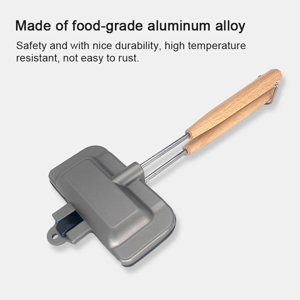 Double-Sided Non-Stick Aluminum Sandwich Maker with Removable Handle C4389