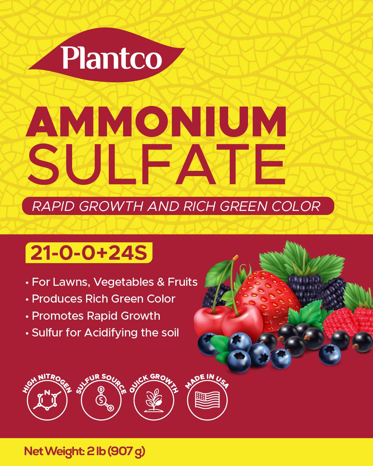 Ammonium Sulfate 21-0-0 Fertilizer 2 lb Bag M95656