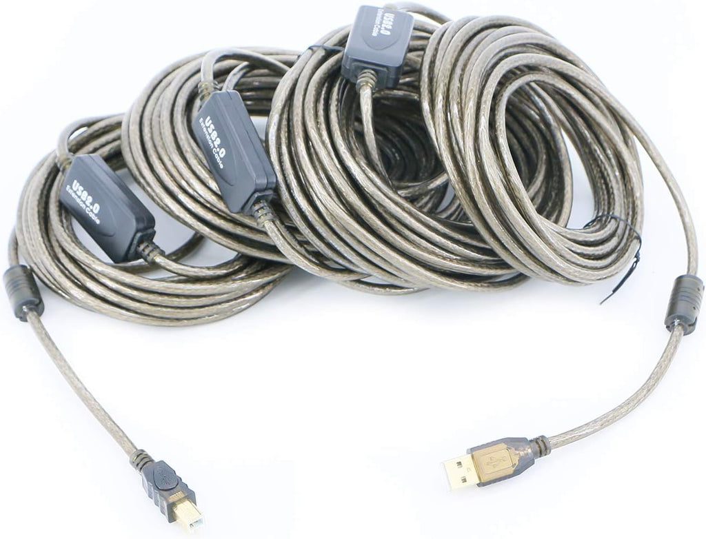 USB 2.0 Cable A Male to B Male (100 Feet) Pack of 2 N314353