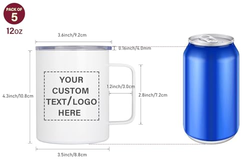 12oz Insulated Stainless Steel White Coffee Travel Mug X438