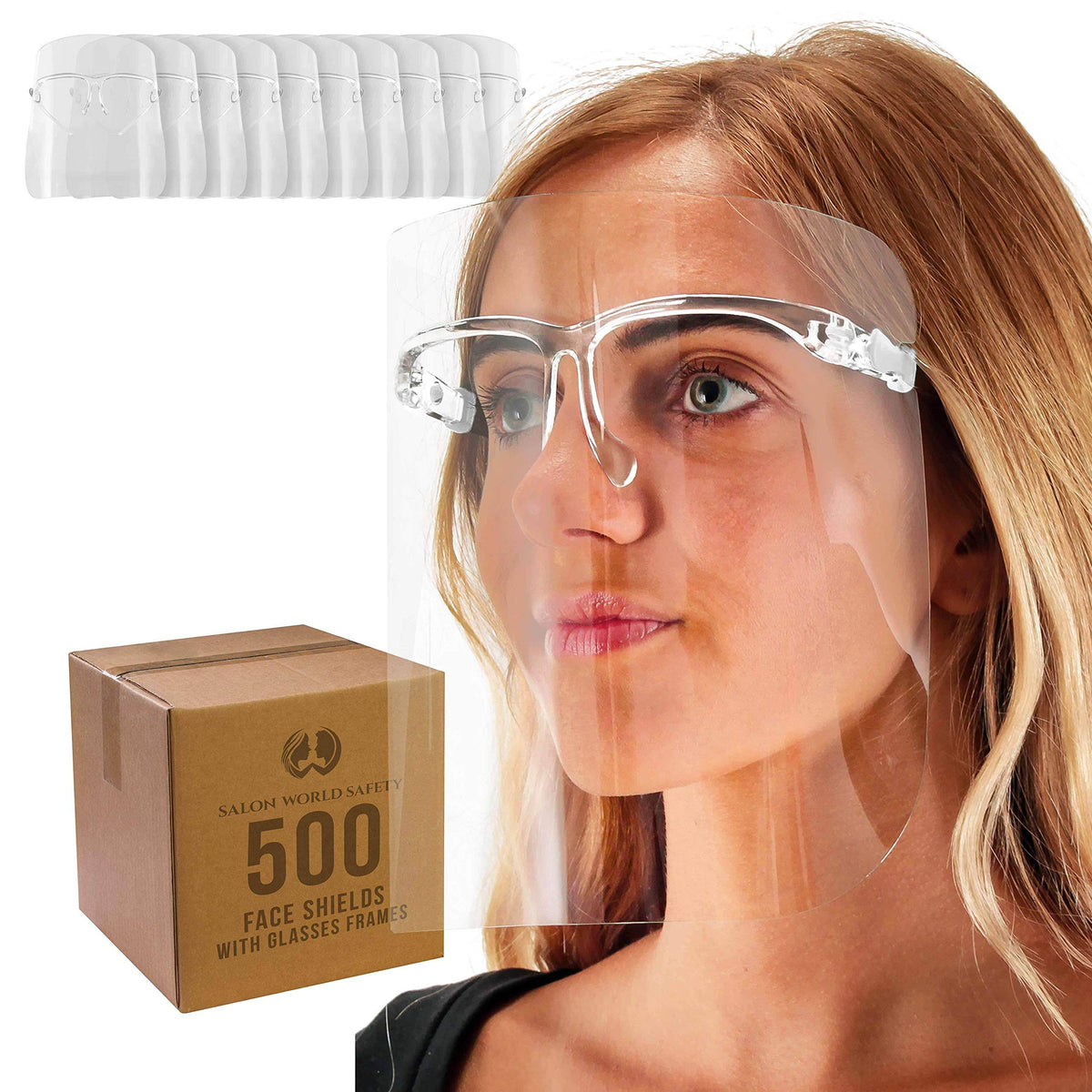 Safety Face Shields with Clear Glasses Frames (Case of 500) X992