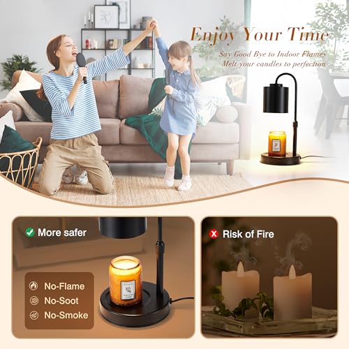 White Gold Height Adjustable Electric Candle Warmer with Timer and Dimmer X77295