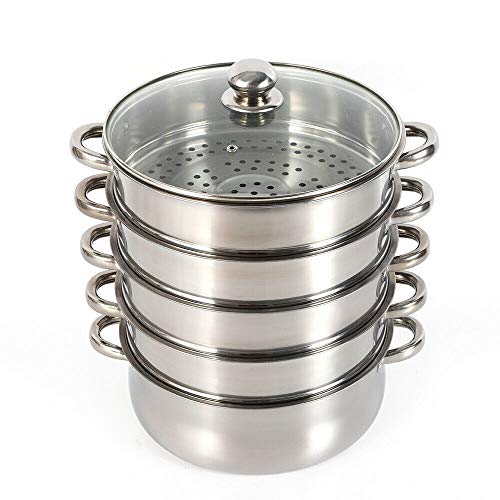 3 Tier Stainless Steel Steamer Pot with Lid E5199