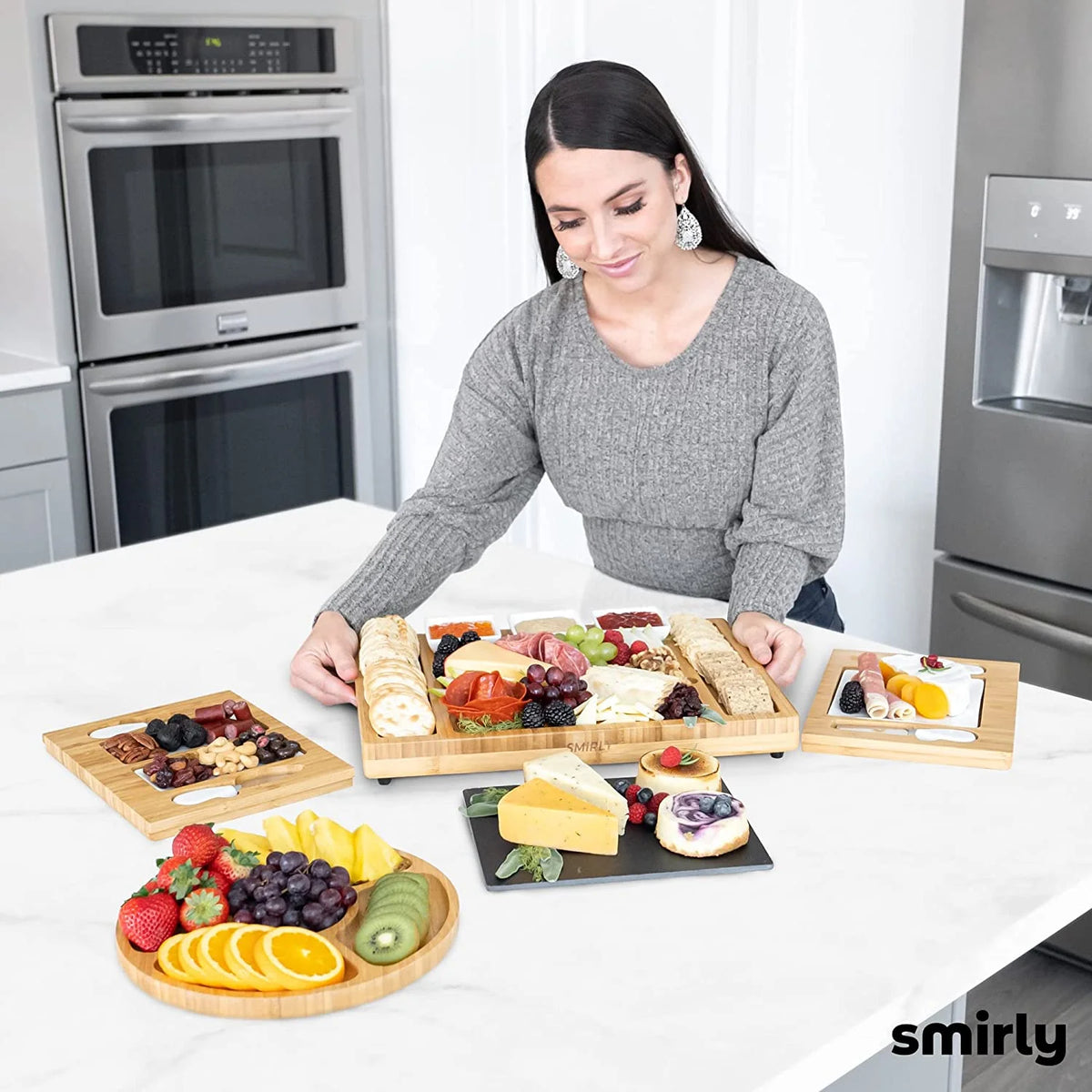 Bamboo Cheese Board and Knife Set N256441