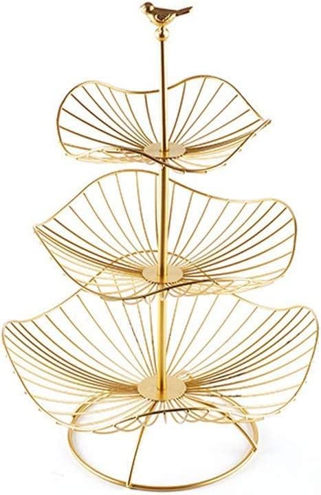 Gold Metal 3-Tier Fruit Basket Holder T5191