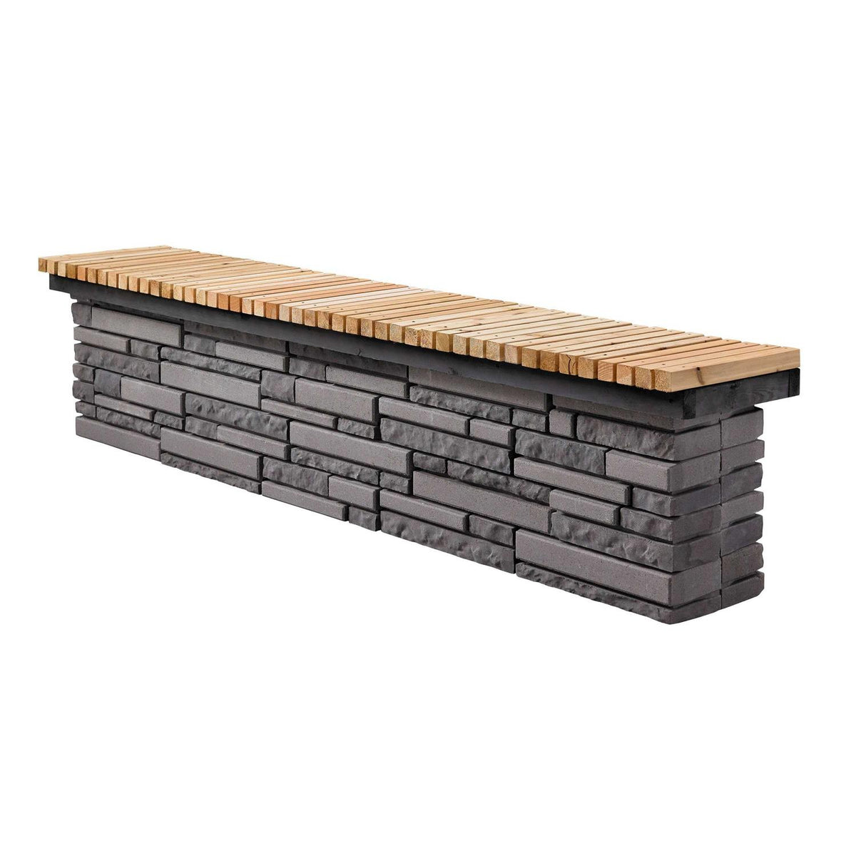 16-in L x 4-in H x 5.75-in D Basalt Gray Concrete Retaining Wall Block I978