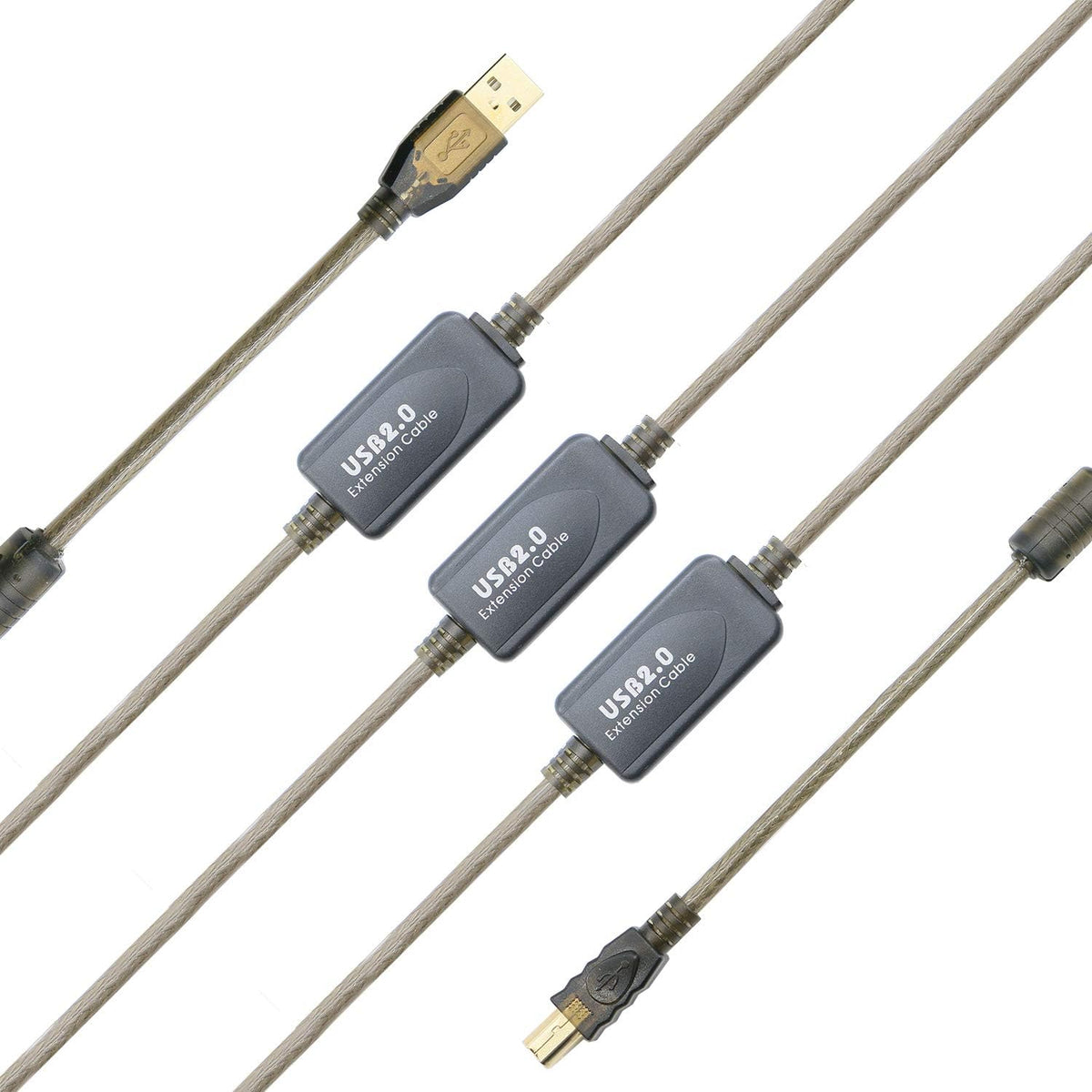 USB 2.0 Cable A Male to B Male (100 Feet) Pack of 2 N314353