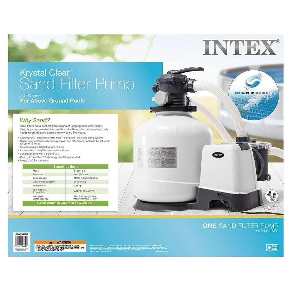 Above Ground Pool Sand Filter Pump with Deluxe Pool Maintenance Kit N3598