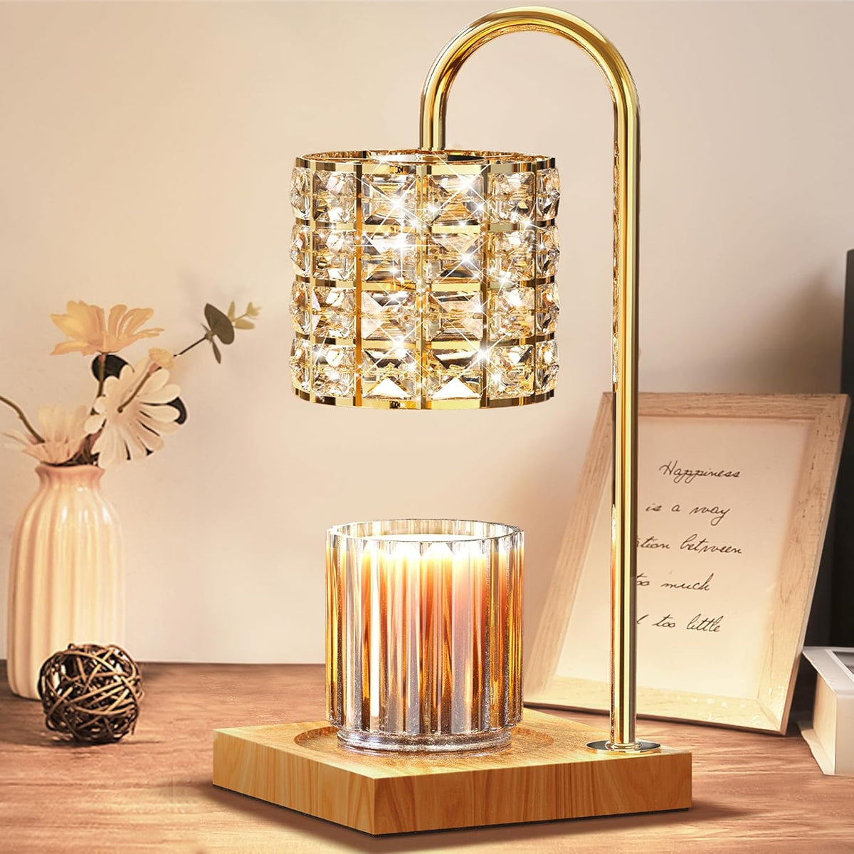 Amber Dimmable Electric Candle Warmer Lamp with Timer G24208
