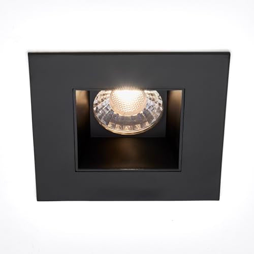 4 in. Ultra-Thin Recessed LED Downlight Canless IC Rated 1200 Lumens 5 Color Temperature Selectable Dimmable Square White Trim 90 CRI W559658