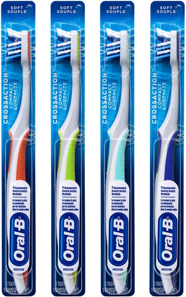 Compact Toothbrush, Soft, Pack of 4 T683