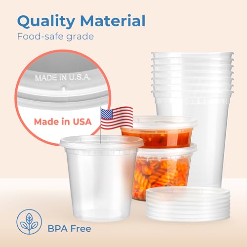 24 Pack 32 oz Deli Containers with Lids U40383
