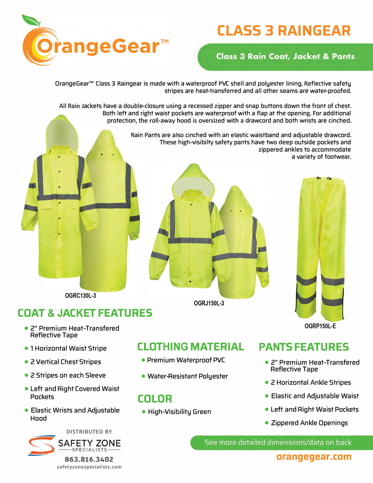 Lime Waterproof Rain Coat Q875681
