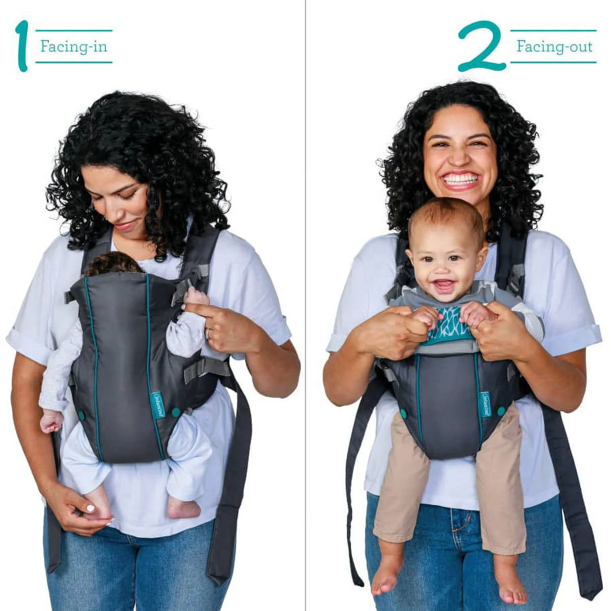 Gray 2-Position Baby Carrier with Wonder Cover Bib J841433