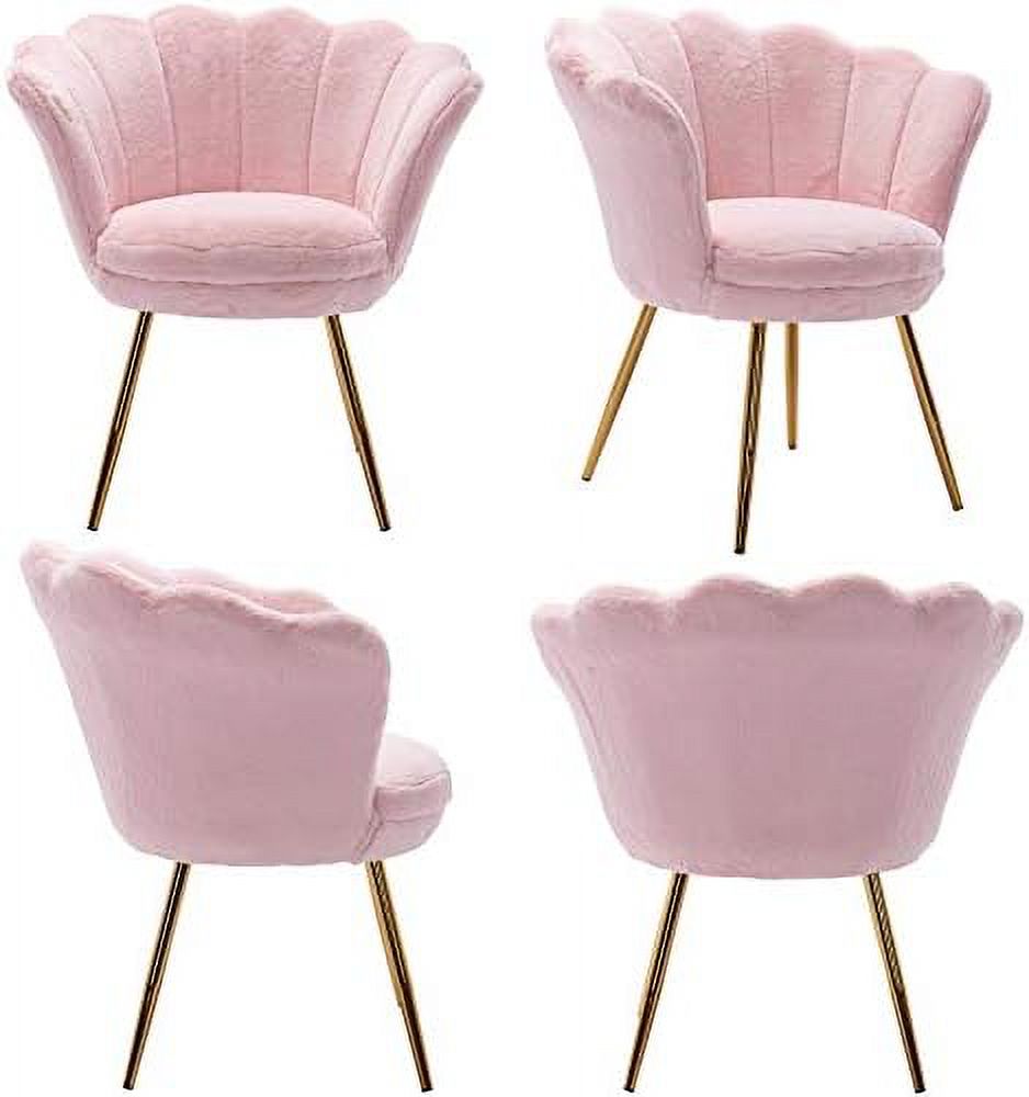 Light Pink Velvet Accent Barrel Chair H73536