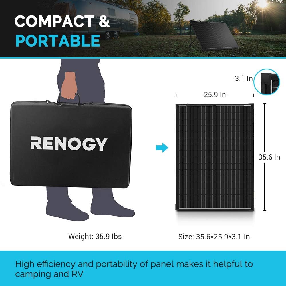 200 Watt 12 Volt Monocrystalline Portable Foldable 2Pcs 100W Solar Panel Suitcase with Waterproof 20A Charger Controller V4302