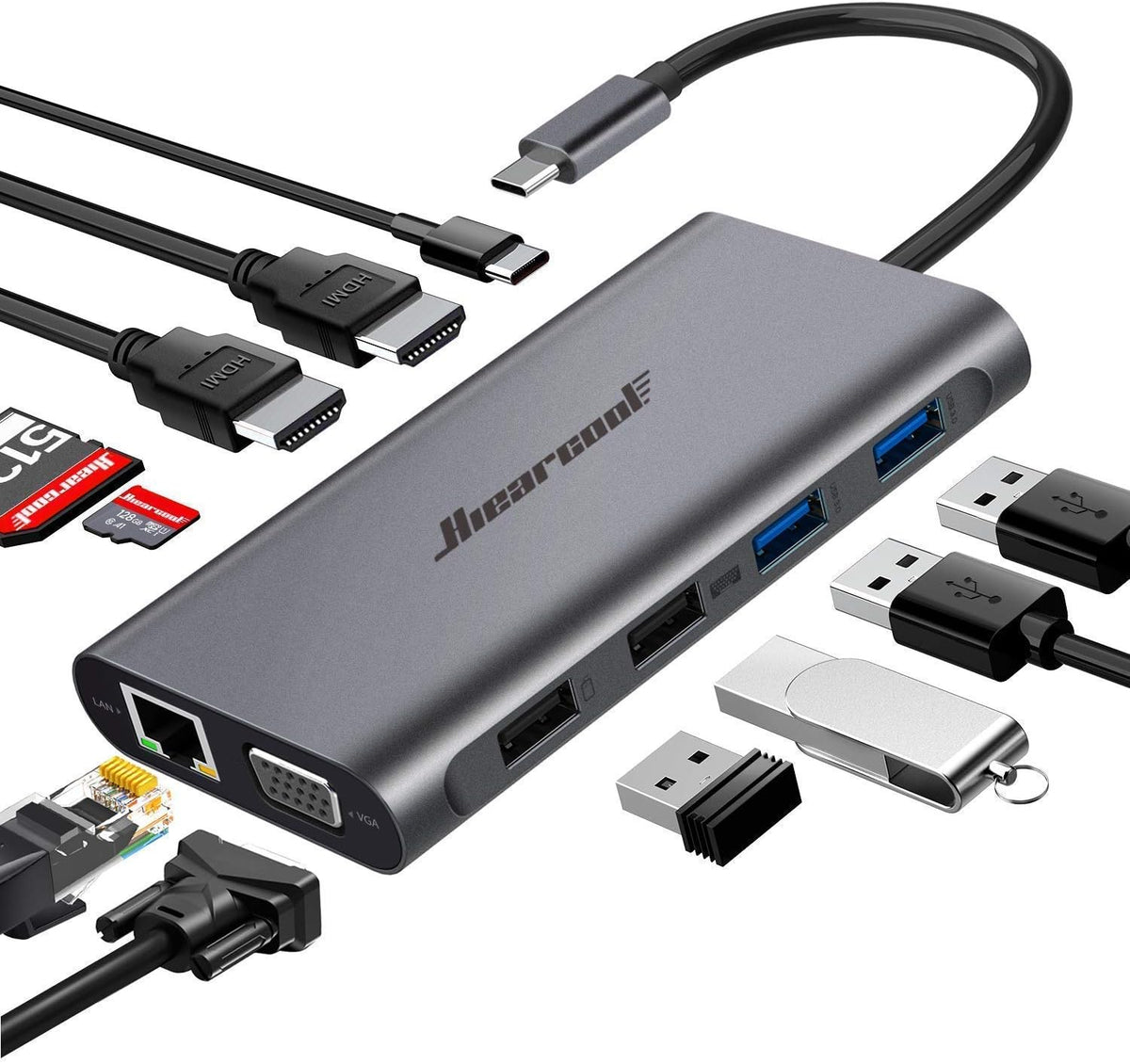 USB C Hub 11 in 1 Triple Display Adapter G950881