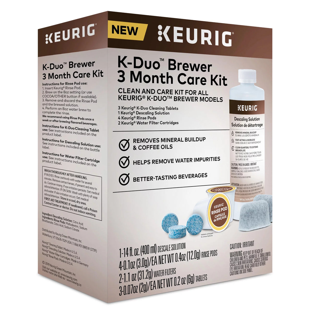 3-Month Brewer Maintenance Kit with Cleaning Tablets, Descaling Solution, Water Filter Cartridges & Rinse Pods F6940