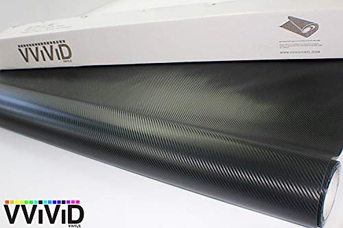 Black Carbon Fiber 5ft x 1ft Car Wrap Vinyl Roll G9366