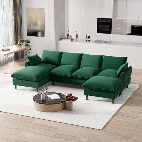 Cream White Oversized Chenille 6-Seater Sectional Sofa B21584