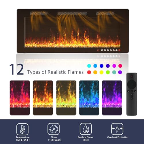 Black 70 Inch Electric Fireplace TV Stand K281