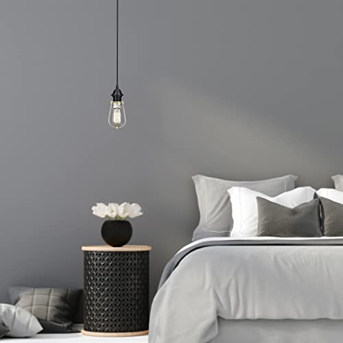 6 Pack Black 12 FT Hanging Light Kit with On/Off Switch L43174