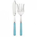 White Stripe Turquoise Fish Serving Set R7310