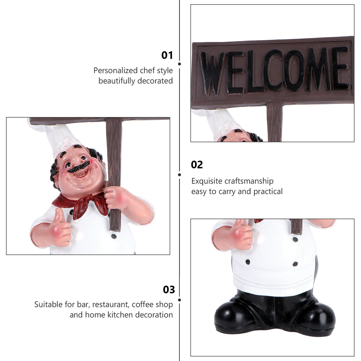 Vintage Resin Chef Figurine Ornament K86233