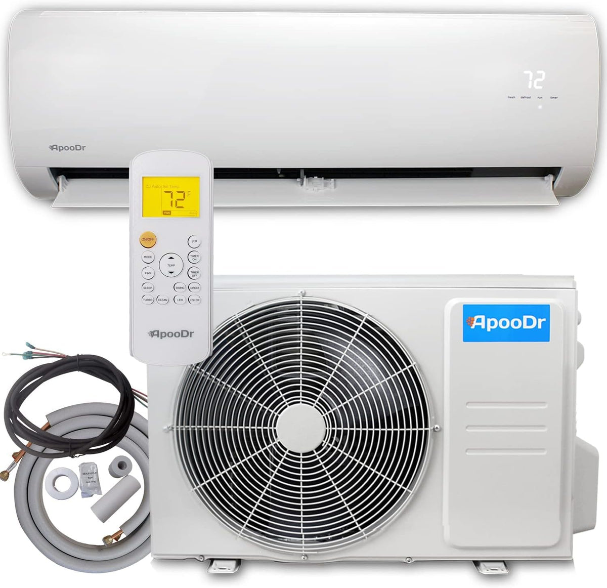 12000 BTU Mini Split Air Conditioner Ductless Inverter System with Heat Pump 110V 1 Ton E133