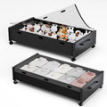 Black Wood 2 Pack Under Bed Storage with Wheels and Removable Lid D105304