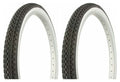 2 Tires 26" x 2.125" Black/White Side Wall Bicycle Tires F801439