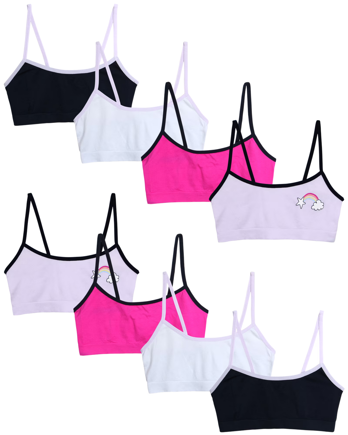 8 Pack Seamless Girls' Training Bra Bralette F985