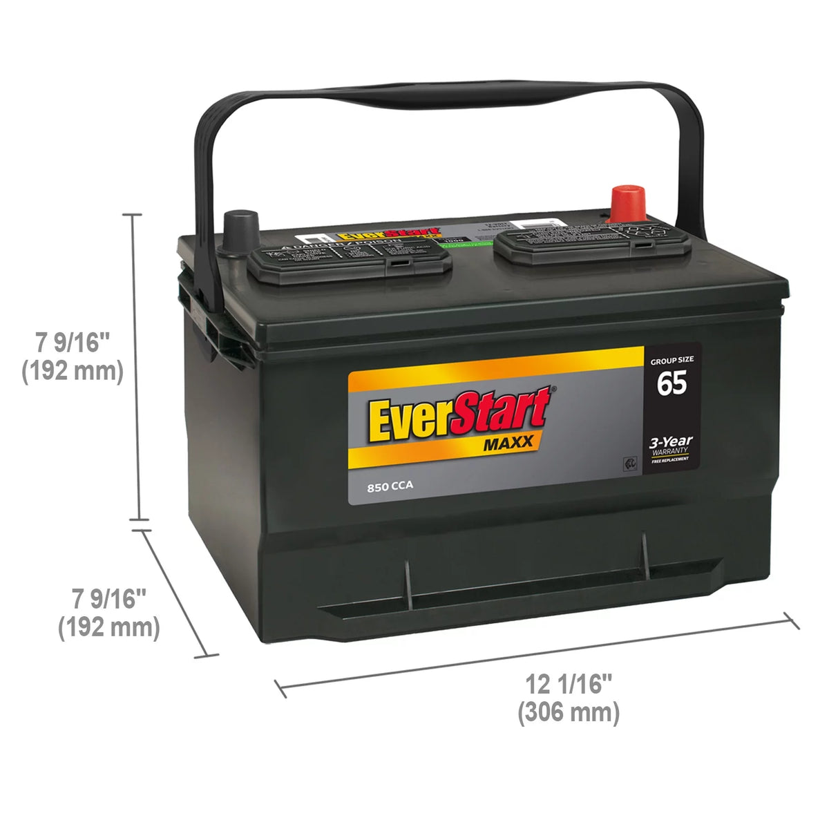 Group Size 65 12 Volt 850 CCA Lead Acid Automotive Battery Y2488