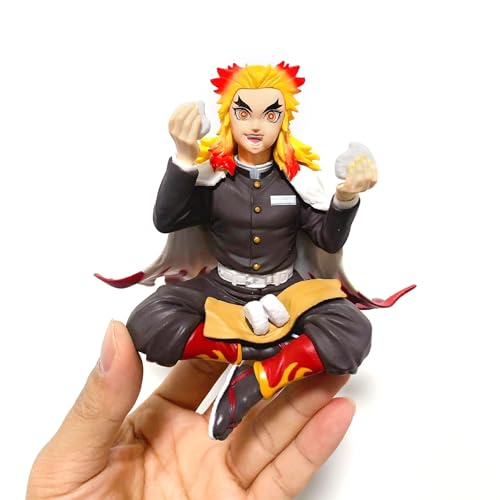 Anime Devil Slayer Eating Rice Balls Sitting Pose Action Figure Toy Q620