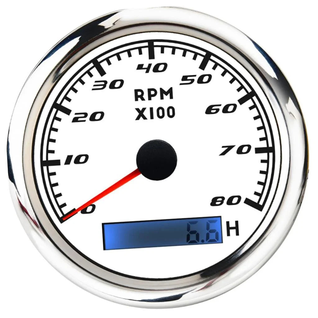 LCD Hour Meter 8-32V 8000 RPM 85mm White T56711