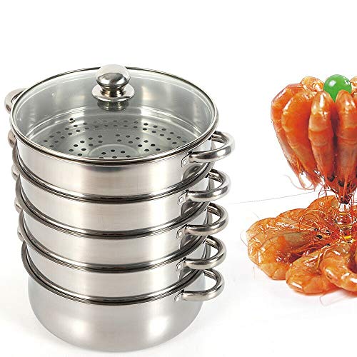 3 Tier Stainless Steel Steamer Pot with Lid E5199