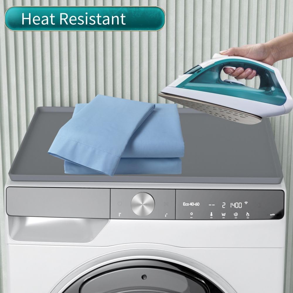 Gray 23.6''x 23.6'' Silicone Washer and Dryer Covers F1341
