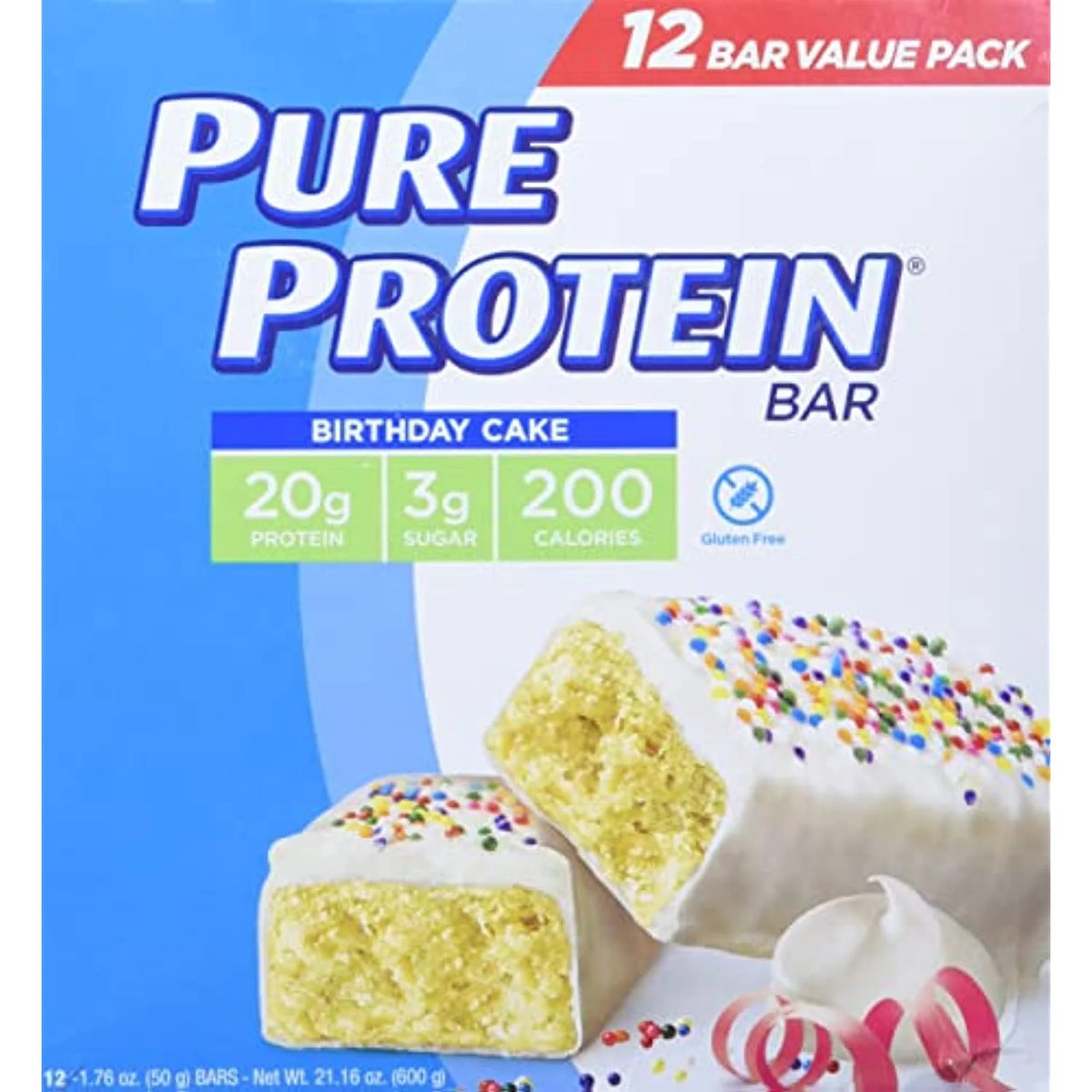 Birthday Cake Protein Bars, 1.76 Oz, Pack Of 12 H174332