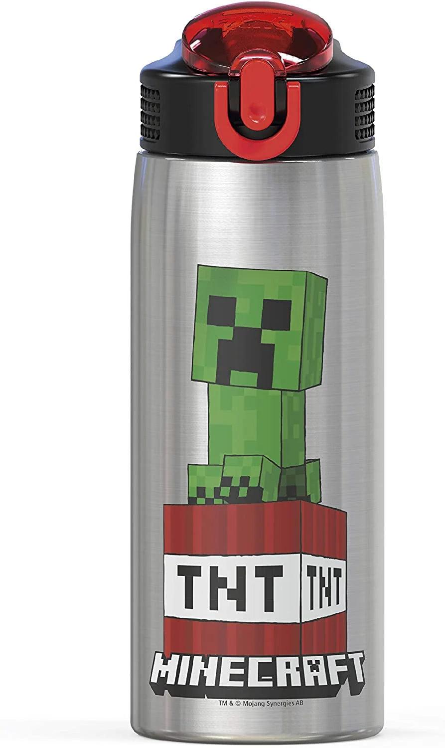 27oz Minecraft Stainless Steel Water Bottle with Flip-up Straw Spout and Locking Spout Cover G724023