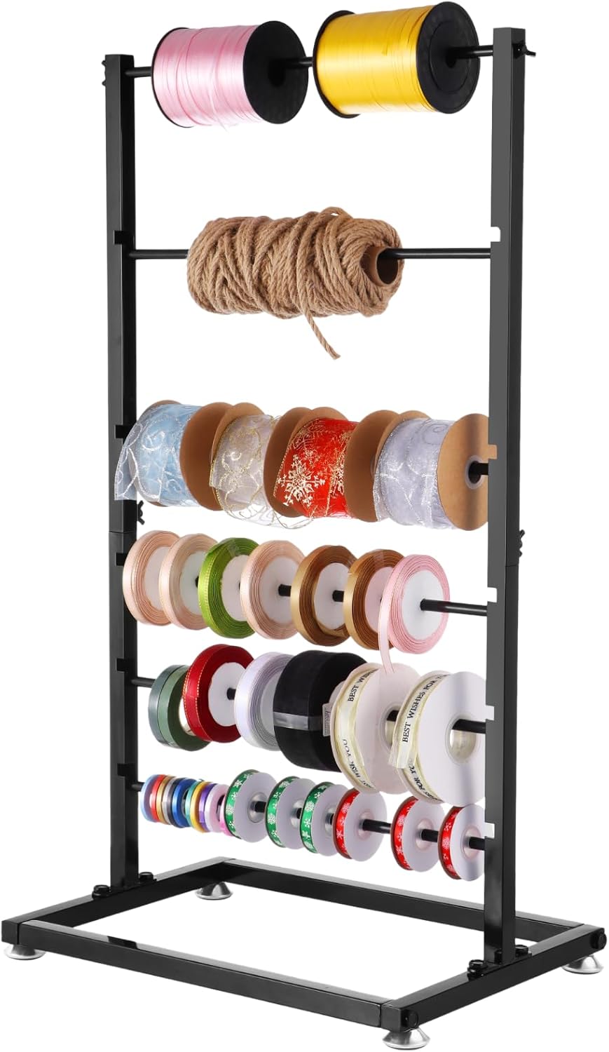 6-Tier Height Adjustable Metal Ribbon Storage Rack B413