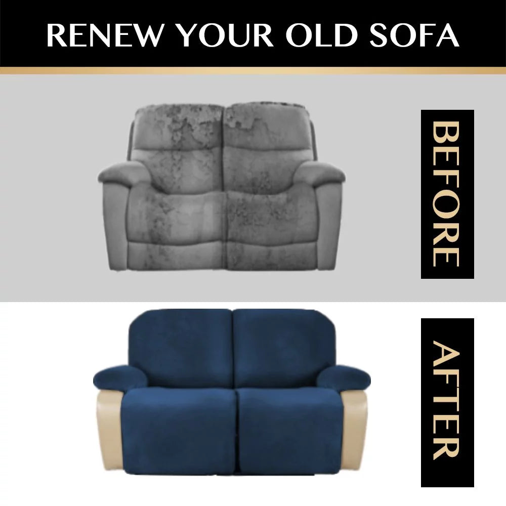 Velvet Stretch Recliner Sofa Cover (Navy) Z5975