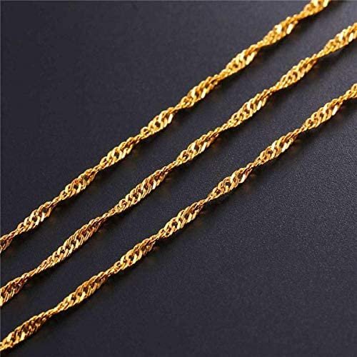 10K Yellow Gold 1.7mm Singapore Pendant Chain Necklace Q654391