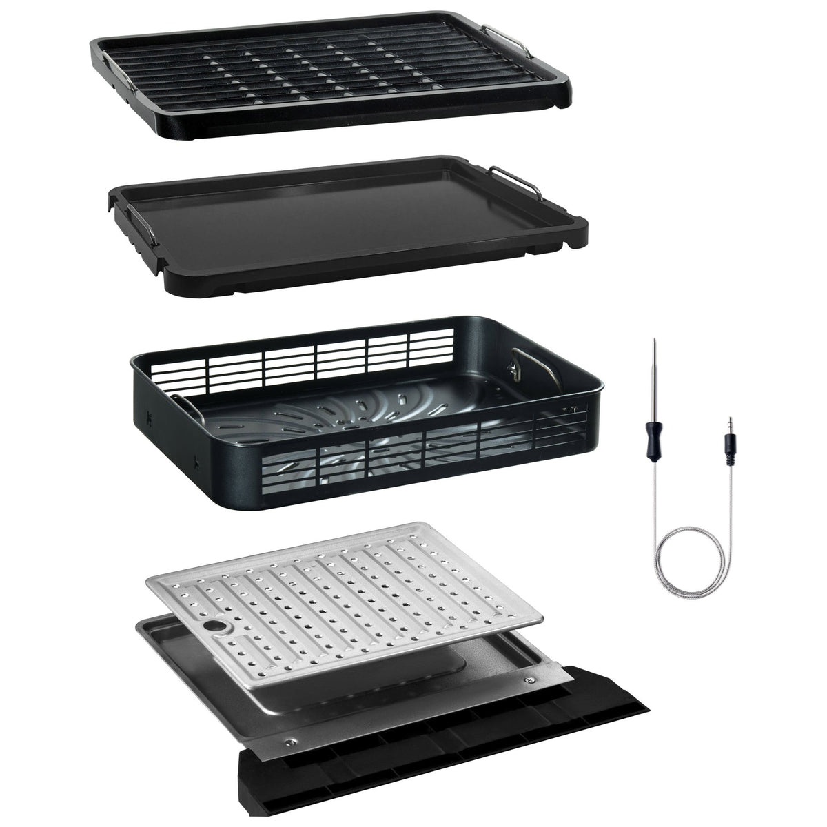 Smokeless Grill, Griddle, & Air Fryer with Built-in Temperature Probe L495889