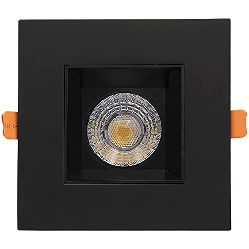 4 in. Ultra-Thin Recessed LED Downlight Canless IC Rated 1200 Lumens 5 Color Temperature Selectable Dimmable Square White Trim 90 CRI W559658