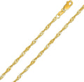 10K Yellow Gold 1.7mm Singapore Pendant Chain Necklace Q654391