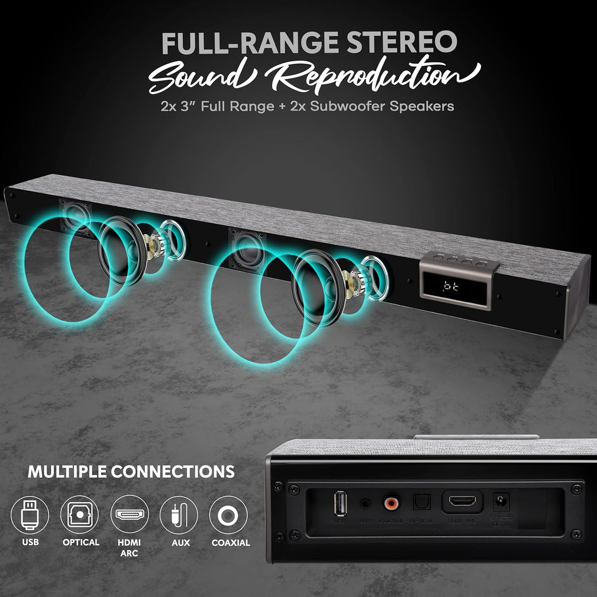 60W 35" Bluetooth Sound Bar with Remote Control R979
